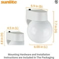 Sunlite Decorative Globe Plugin Outdoor Wall Light Fixture, 13 Max