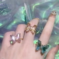 thumbnail image 2 of Anillos de mariposa Anillos de cristal acrílico Coloridos Vintage Lindos Anillos Joyería para niñas, mujeres y adolescentes, 2 of 7