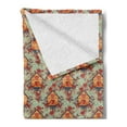 thumbnail image 2 of Birdhouse Soft Flannel Fleece Throw Blanket, Repetitive Pattern with Flying Animals Hearts Flower Nest, Cozy Plush for Indoor and Outdoor Use, 60" x 80", Pale Teal and Multicolor, by Ambesonne, 2 of 5