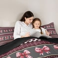 thumbnail image 5 of Castle Fairy Boys Girls Cute Bowknot Queen Comforter Set,Black Red Bedding Comforter Set, 5 of 8