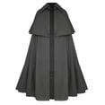 thumbnail image 2 of Halloween Hooded Robe Cloak, Men's Medieval Style Suede Cape Costume, Renaissance Inspired Dress Up Wrap for Masquerade Parties, Stage Shows and Themed Events, 2 of 4