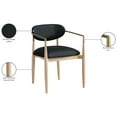 thumbnail image 3 of Meridian Furniture Riccio Black Vegan Leather Upholstered Dining Arm Chair, Set of 2, 3 of 12