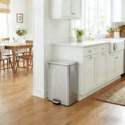 Innovaze 13 Gallon/50 Liter Trash Can, Stainless Steel Step on Garbage Can for Kitchen, Silver