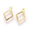thumbnail image 2 of 200pc 304 Stainless Steel Charms Rhombus Golden 14x9x1mm Hole: 1mm, 2 of 2