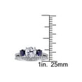 thumbnail image 4 of Created White & Created Blue Sapphire 2 Carat (Ctw) with Diamond 1/3 Carat (Ctw) Engagement Ring and Bridal Wedding Set 10K White Gold, 4 of 7