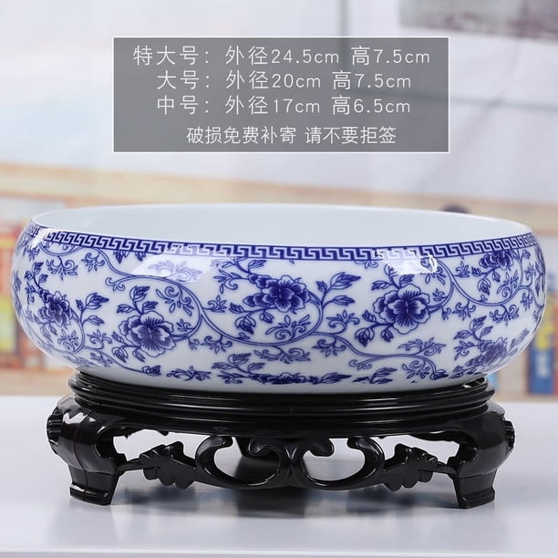 Plants Flower Bowl In Water Indoor Chinese Ceramic Bowl Flower Planter With Stand Hydroponic Bonsai Bowl For Office Garden Indoor Outdoor