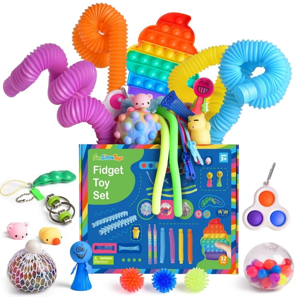 Fun Little Toys 32 Pcs Fidget Toys Bulk，Sensory Toys for Adults Kids