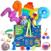 Fun Little Toys 32 Pcs Fidget Toys BulkSensory Toys for Adults Kids Pop Its Fidgets Pack Prize Box Toys for Kids Classroom Party Favors