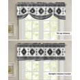 thumbnail image 4 of Tie Up Valance Curtain for Kitchen, Black Aztec Bohemian Geometric on Retro Rod Pocket Short Curtains Adjustable Tie-Up Shade Valances, Abstract Ethnic Window Treatment for Bathroom Living Room Bedroom, 4 of 7