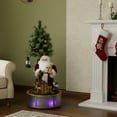 thumbnail image 3 of Northlight LED Lighted Musical Santa Claus with Rotating Train Christmas Decoration - 48", 3 of 4