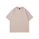 thumbnail image 1 of Blusas y camisas de manga corta y cuello redondo para hombre, blusas casuales de dos caras de color liso con cuello redondo y manga corta para hombre., 1 of 3