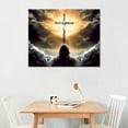 thumbnail image 2 of COMIO Christian Wall Art Of God Quotes Wall Decor Cross Canvas Religious Jesus Painting Black Pictures Canvas Prints Motivational Framed Modern Artwork For Home Living Room Bedroom Bathroom, 2 of 4