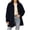 Dark Blue, variant on BXJX Womens Fleece Jackets, Mid Length Stand Collar Full Zip Long Sleeve Warm Outerwear with Pockets Khaki Size S-2XL