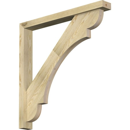 

Ekena Millwork 4 W x 34 D x 34 H Olympic Block Rough Sawn Bracket w/ Offset Brace Douglas Fir