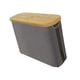 thumbnail image 5 of Cesta para papel higiénico, organizador de papel higiénico con tapa de bambú, diseño minimalista. gris, 5 of 9