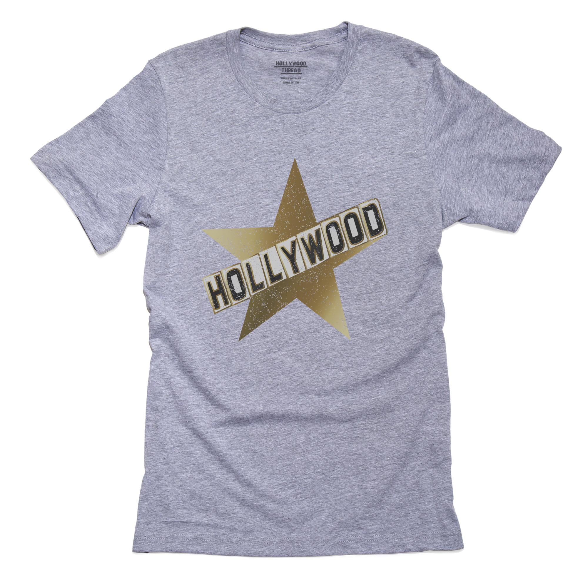 patrulje sæt blive forkølet Gold Movie Star Hollywood Trendy Graphic Walk of Fame Men's Grey T-Shirt -  Walmart.com