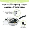 Eggssentials Stainless Steel Egg Poacher Pan Non Stick Poached Egg Cooker with Spatula - image 2 of 8