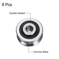 thumbnail image 2 of Uxcell 8 Roulements de Rail de Rainure SG20 U 6x24x11mm Roue à Rouleau de Rainure en U (GCr15) Roulements en Acier Chromé, 2 of 4