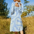 thumbnail image 5 of Light Blue Abstract Swirl Pattern Dress Summer Dresses Woman Street Style Big Size Casual Dress, 5 of 9