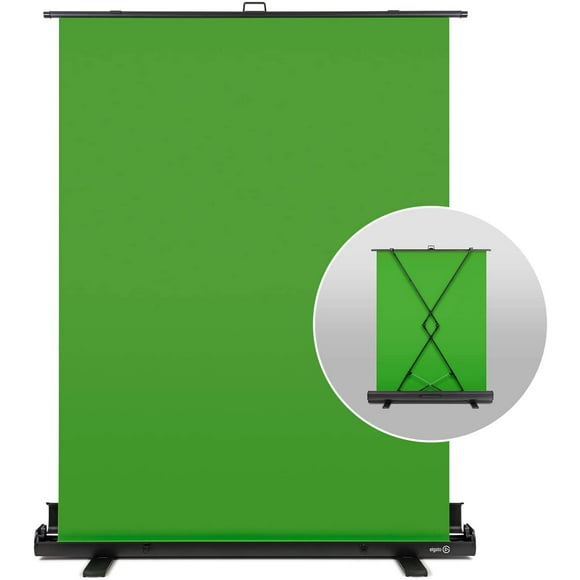 Green Screen - Collapsible chroma key panel for background removal with auto-locking frame, wrinkle-resistant chroma-green fabric, aluminum hard case, ultra-quick setup and breakdown