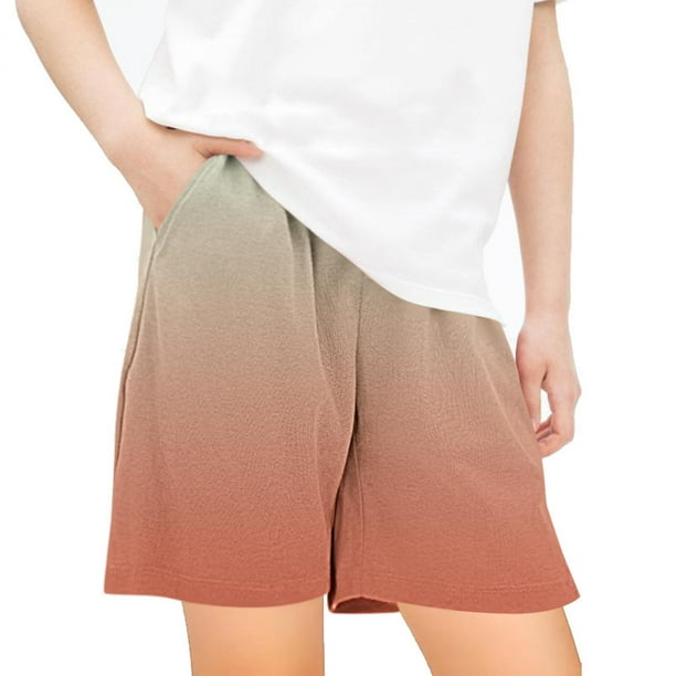 Odeerbi 5-14 Años Niños Niñas Verano Gradiente Entrenamiento Deportivo Cortos Cortos Lindo Casual Respirable Suelto Pantalones Cortos Con Bolsillos