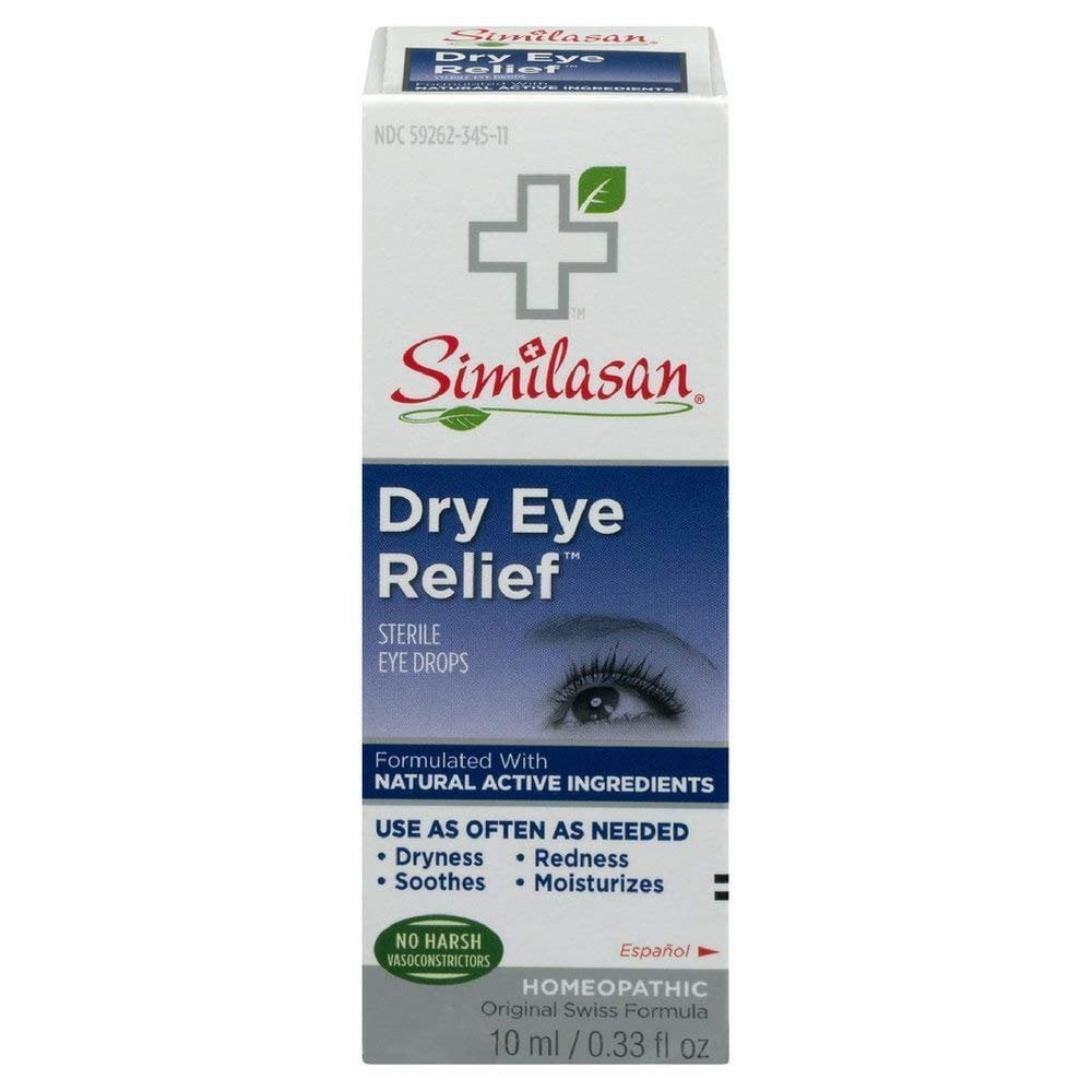 Similasan Dry Eye Relief Sterile Eye Drops Original Swiss Formula, 0.33Oz, 3-Pack
