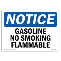 OSHA Notice Signs - Gasoline No Smoking Flammable | Decal | Protect Your Business, Construction Site, Warehouse | Made in the USA