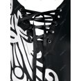 thumbnail image 4 of Tamaño grande de encaje hacia arriba camiseta impresa asimétrica Rosegal Camisetas tallas grandes, 4 of 5