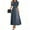 Navy, variant on Women's Patriotic Star Print T-Shirt Patchwork Maxi Dress, Elegant Summer Holiday Beach Long Dress with & Belt for 4th of July ,Blue S