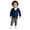 Blue, variant on Bobifish Little Girls Navy V-Neck Cardigan Sweater Solid Color Button Down Sweater Long Sleeve Knitted Soft Boys Girls Classic Layering Outerwear