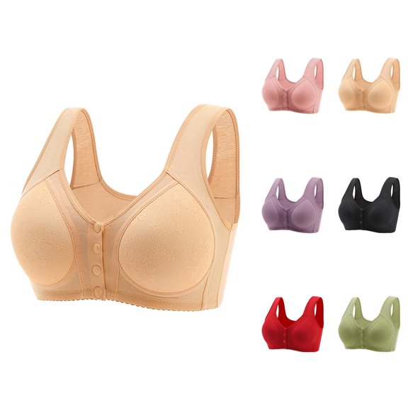 Wireless Push Up Bras for Women Lifting Bras for Sagging Breasts Front Snap Comfortable Bralettes Everyday Bra