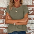 thumbnail image 4 of Sexlip Women's Striped Short Sleeve Loose Top Soft Fabric Comfortable Design Daily Casual Wear Green S, 4 of 6
