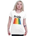 thumbnail image 3 of Gay Rainbow Pride Flag LGBTQ Rights Womens Slim Fit Graphic Tee Brisco Brands X, 3 of 5