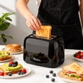 thumbnail image 3 of 2 Slice Toaster with Wide Slots 6 Level Browning Control,Removable Easy to Clean Crumb Tray,Auto Shut-off and Cancel Button Stainless Steel, Black, 3 of 12
