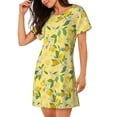 thumbnail image 2 of Pofeuu Lemon (2) Print Women's Loose Fit Short Sleeve Nightgown, Comfortable Sleep Dress for Women, Casual Lounge Sleepwear, Soft Cotton Sleep Dress, 2 of 6