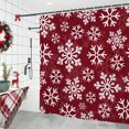 thumbnail image 4 of Pbobriich Red Christmas Fabric Shower Curtain,Winter Snowflake Waterproof Bath Curtain with Hooks,72"x72", 4 of 5