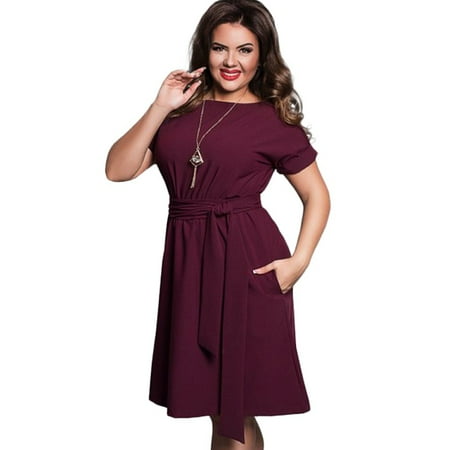 Fashion Cocktail Dresses - Sweetsmile Fashion Elegant Women Evening Party Gown Formal Cocktail Short Sleeve Dress