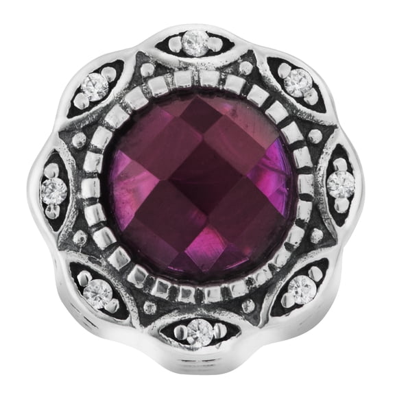 Queenberry Sterling Silver Flower CZ Crystal Bead for European Charm Bracelets