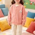 thumbnail image 5 of Coerni Girls Cute Badge Baseball Jackets Snap Button Down Cardigan Solid Varsity Jacket Teen Kids Casual Preppy Outerwear, 5 of 7