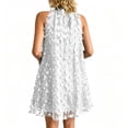 thumbnail image 5 of ClodeEU Women's Halter Neck Lace Mini Dress,Sleeveless A Line Flare Cocktail Dress White,Women's Plus L, 5 of 7