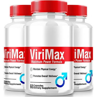 (3 Pack) ViriMax Supplement, Official Viri Max Capsules Power Formula, Viri Max Pills To Maintain Energy Level and Overall Health, Premium Capsulas Reviews (180 Capsules)