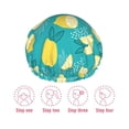 thumbnail image 5 of KLL Lemon Blue Pattern Shower Cap & Bath Cap for Women,Reversible Oversized Waterproof Shower Caps for all Hair Lengths,Elastic Reusable Bathing Hair Cap, 5 of 6