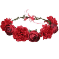 thumbnail image 1 of Corona de flores rosas ajustable para mujeres y niñas, diademas, corona de pelo romántica, tocado, boda, fiesta de cumpleaños MFZFUKR CPB-DE-LYY882-2, 1 of 5