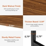 Tribesigns Kitchen Island with 5 Open Shelves, Industrial Dining Island Table with Large Worktop, 43 Inch Butcher Block Island with Storage shelves