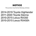 thumbnail image 2 of CMX Rear Disc Brake Rotors Pair for Car Toyota Sienna Highlander Lexus RX350 RX450h K8-100898, 2 of 8
