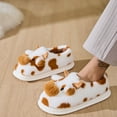 thumbnail image 2 of QQAMB Cartoon Cow Cotton Slippers,Cute Cozy Fuzzy Animal Slippers For Women Men,Winter Warm Plush Comfy Indoor Outdoor Slippers, 2 of 8
