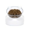 Pet Feeding Bowl 15º Tilted Design for Neck Protection Elevated Single or Double Bowls for Cats and Small Dogs Environmental-friendly Pet Bowl Feeder