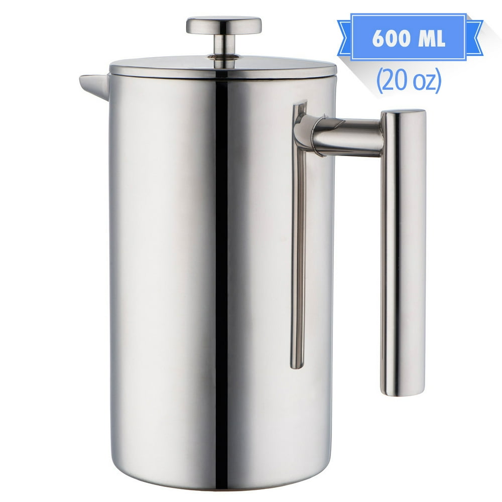 MIRA 20 oz All Stainless Steel French Press For Coffee or Tea | Double ...