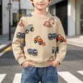 thumbnail image 2 of Edvintorg Kids Sweatshirts Cute Printed Crew Neck Long Sleeve Casual Pullover Top Fall Winter Clothes for Boys Size 1-7, 2 of 9