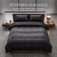 thumbnail image 5 of Orylavena Black Damask Stripe Microfiber Duvet Cover Set, King, 3-Piece, 5 of 12